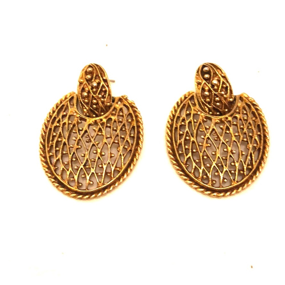 Vintage Gold colored branch earrings. No posts